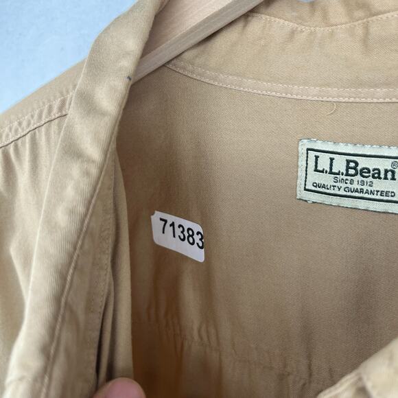 LL BEAN Shirt Mens 2XLT Tall Brushed Twill Button Up Long Sleeve Cotton Khaki - Picture 14 of 14
